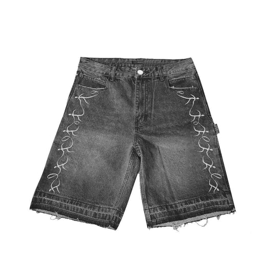 DENIM SHORTS - DARK GREY